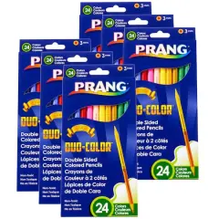 Prang&reg; Duo Colored&trade; Pencils, 6 Packs of 24 Colors