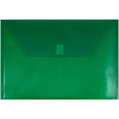 JAM Paper 9.75" x 14.5" Plastic Hook & Loop Closure Envelopes, 12ct. Green