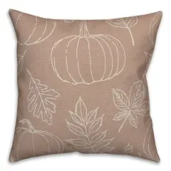 Dusty Rose Fall Pattern Throw Pillow
