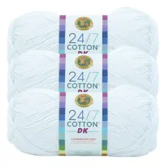 3 Pack Lion Brand&reg; 24/7 Cotton&reg; DK Yarn Sugarcane