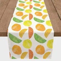 Citrus Fruit Pattern 16" x 72" Cotton Twill Runner