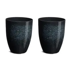Glitzhome&reg; 17" Eco-Friendly Oversized Faux Ceramic Tall Bowl Planters, 2ct. Black