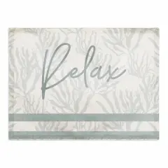 Relax Stripe Cotton Twill Placemat Blue/White/Coral