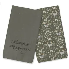 Welcome to Our Beginning Tea Towel Set Forest Green