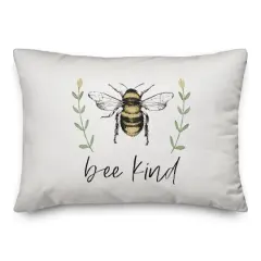 Bee Kind Flowers 14" x 20" Throw Pillow