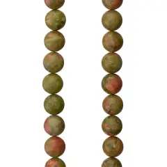 Green Unakite Round Beads, 8mm by Bead Landing&trade;