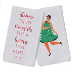 Always On Naughty List Tea Towels - Set of 2