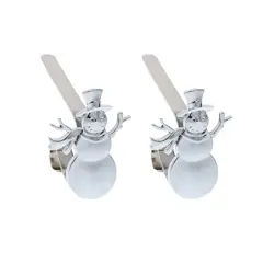 Original MantleClip&reg; Silver Snowman Icons Stocking Holders, 2ct.