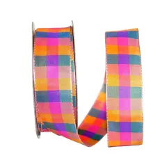 Reliant 1.5" Bright Plaid Wired Ribbon Combo 1