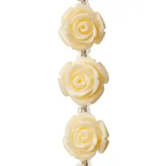 Stone Composite Flower Beads, 14mm by Bead Landing&trade; White