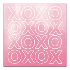 Xoxo Watercolor Outline 12" x 12" Canvas Wall Art