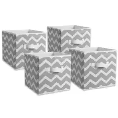 DII&reg; 11" Gray Chevron Square Non-Woven Fabric Cubes, 4ct.
