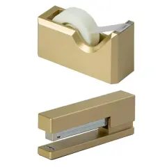 JAM Paper Stapler & Tape Dispenser Set Gold