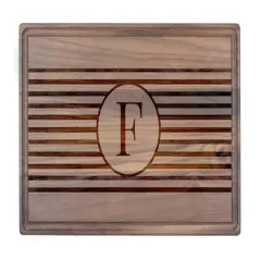 Stripe Monogram Walnut Cutting Board F