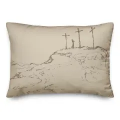 Crosses On Hill Pillow 14" x 20" Throw Pillow