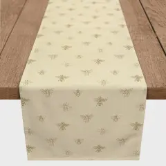 Delicate Bee Pattern Cotton Twill Runner Yellow