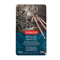 Derwent&reg; 12 Color Metallic Pencil Tin