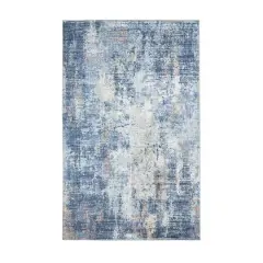 Glitzhome&reg; Abstract Area Rug Blue/Ivory