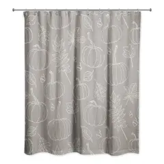 Gray Fall Shower Curtain