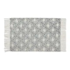DII&reg; Diamond Textured Hand-Loomed Shag Rug Gray
