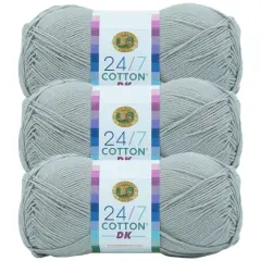 3 Pack Lion Brand&reg; 24/7 Cotton&reg; DK Yarn Silver Lining