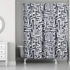 Woogly Shapes Shower Curtain Navy