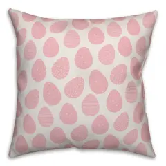 Pink Easter Egg Pattern Throw Pillow