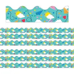 Carson Dellosa&reg; Paper Airplanes Scalloped Border, 234ft.