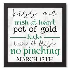 Irish St Patricsk Saying Framed Canvas 12" x 12" Black Framed Canvas