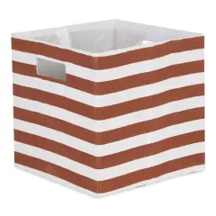 DII&reg; 11" Polyester Stripes Storage Cube Cinnamon