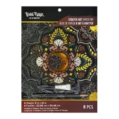 Brea Reese&trade; 9" x 12" Fall Moon & Sun Scratch Art Paper Pad