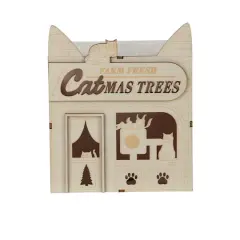 7" DIY Villages Cat-Mas LED Wood D&eacute;cor by Make Market&reg;