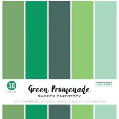 Colorbok&reg; Green Promenade Smooth Cardstock Paper Pad, 12' x 12"