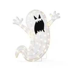 Glitzhome&reg; 35.5"H Lighted Halloween 2.5D Ghosts Outdoor Decor