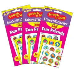 Trend Enterprises&reg; Fun Friends Stinky Stickers&reg; Variety Pack, 240 Per Pack, 3 Packs