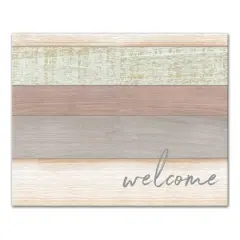 Welcome Wood Slats Canvas Wall Art