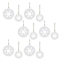 White Wood Snowflake Cut-Out Ornament (Set of 12)