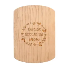 Dashing Through the Snow 11" x 8" Redwood Oval Cutting Board