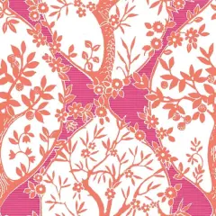 RoomMates Tree & Vine Ogee Peel & Stick Wallpaper Pink and orange