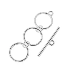 John Bead Must Have Findings 12mm 3-Ring Toggle Clasps, 3ct. Silver