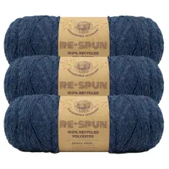 3 Pack Lion Brand&reg; Re-Spun Recycled Yarn Deep Denim
