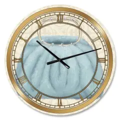 Designart 'Glam Cosmetics Blue Bag Glam Wall Clock