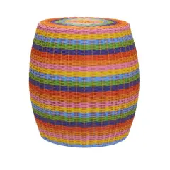 Household Essentials 18" Woven Storage End Table Multicolor