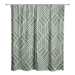 Hatch Chevron Shower Curtain Sage