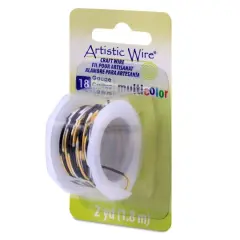 Artistic Wire&reg; 18 Gauge Multicolor Tarnish Resistant Colored Copper Craft Wire, 2yd. Silver/Gold/Black