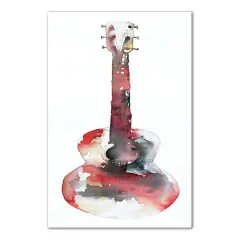 Watercolor Guitar 24" x 36" Canvas Wall Art