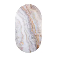 Elle D&eacute;cor Agate Print Oval Bubble Bath Mat