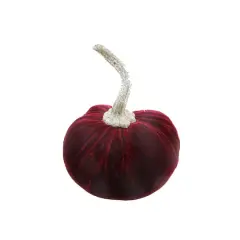 Flora Bunda&reg; 5" Velvet Decorative Pumpkin Wine
