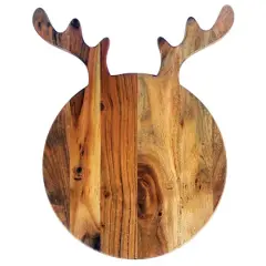 Hello Honey&reg; 19" Acacia Wood Cheese & Cutting Board with Antlers