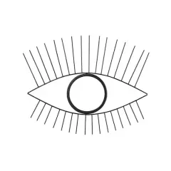 24" Black Metal Eye Wall Mirror